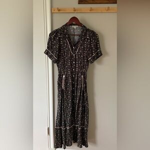 Sendero Black Floral Midi Dress